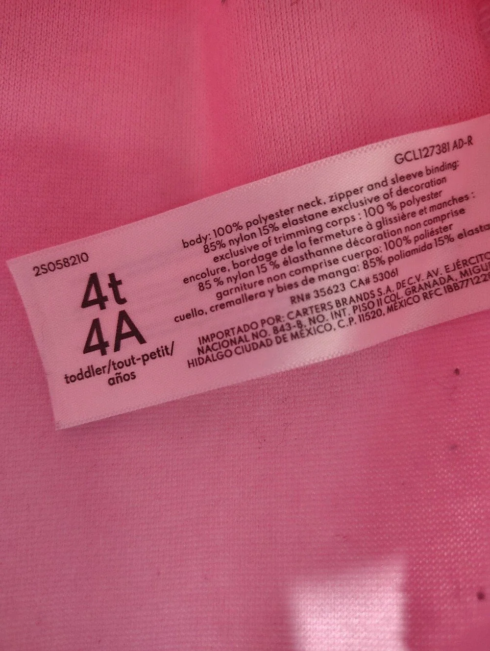 OshKosh B'gosh Girls 4T Full Zip Sherpa Fleece Jacket Pink